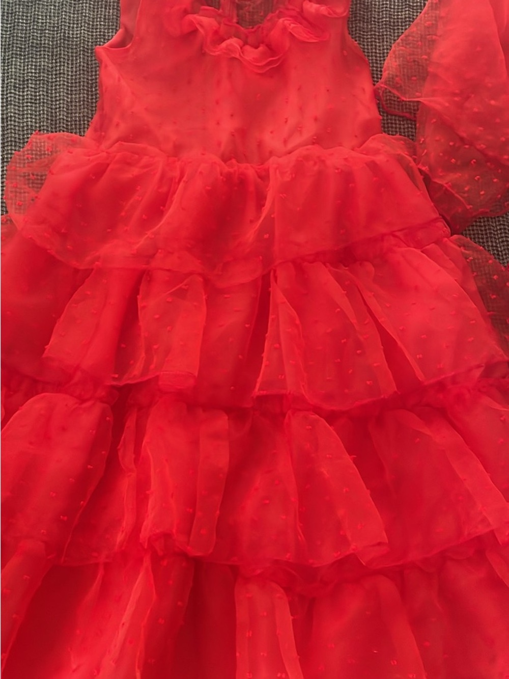 Lydia Deetz Beetlejuice Red Ruffled Party Dress Costume - Kids